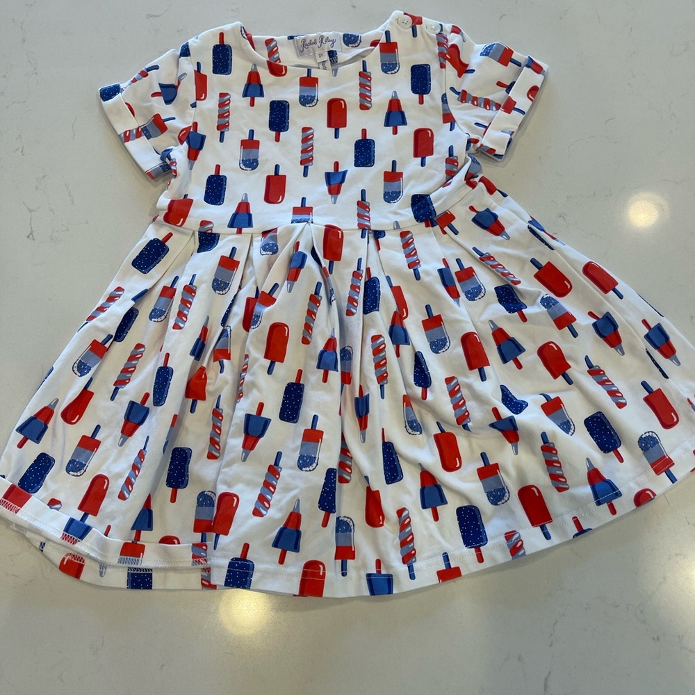 Rachel Riley 3T only ice dress red white and blue
